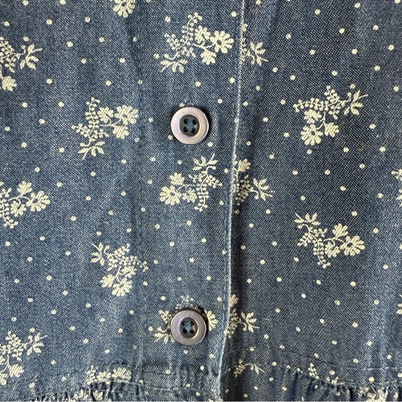 Woman Within Floral Short-Sleeve Denim Dress Size:16W Medium Stonewash Modest - Picture 7 of 13